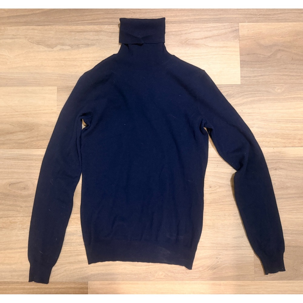 Ralph Lauren Navy Blue 100% Cashmere Turtleneck Sweater Spring 2013 Sample S